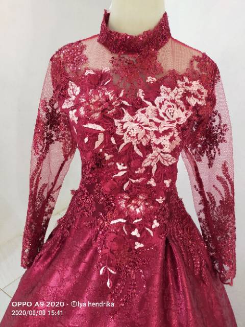 Baju pengantin/pre wedding/penyanyi/pesta merah 3D