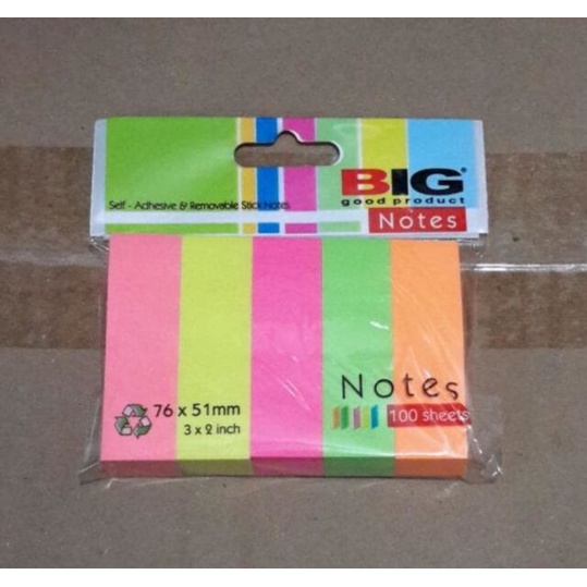 

Stock Terakhir BIG post it stick note 76 x 51 mm 5 warna ATK baya