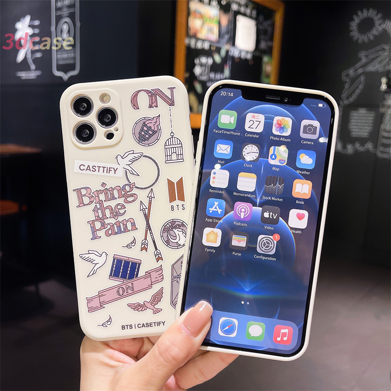 Case BTS BT21 CASETIFY Label Case Compatible For IPhone 7 Plus 11 6 6S 8 Plus 12 mini 12 pro 13 Mini PRO MAX max X Se 2020 XR XSMAX 6SPlus 7Plus 6Plus 8Plus XS Straight Edge Soft TPU Cover