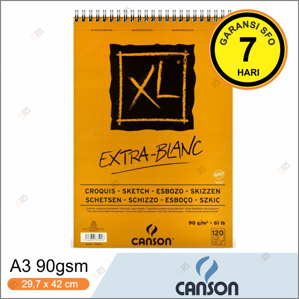 

Canson XL Extra-Blanc A3 90g - 120 sheets