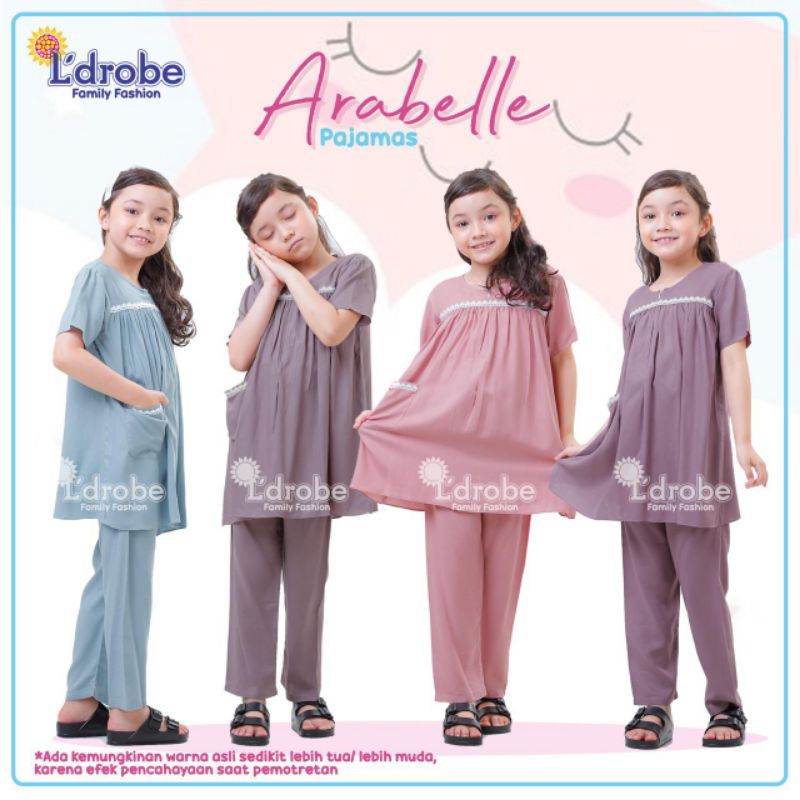Baju Tidur/Piyama/Pajamas Anak Perempuan Katun Rayon Viscose Usia 2-4 Tahun Arabelle L'drobe Labella