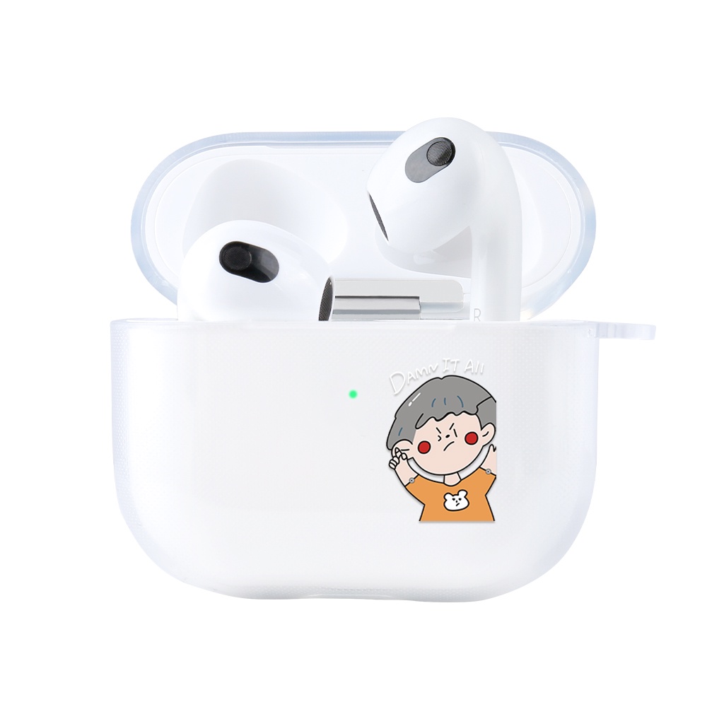 Case Cover Earphone Pasangan Motif Anak Laki-Laki / Perempuan Lucu Untuk AirPods 1 / 2 / 3