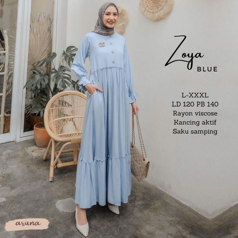 Zoya dress PB 140cm ready sz L - XXXL By Aruna/dress/bajuwanita/fashionmuslim/fashionwanita/bajumura