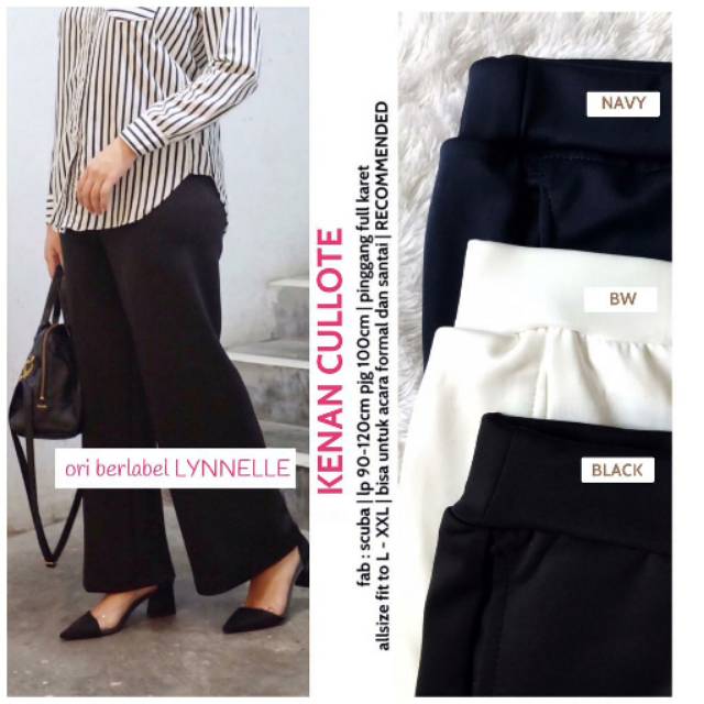 Kenan Cullote by Lynnelle Celana Kulot bahan scuba