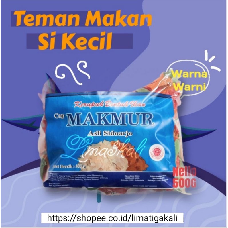 

Kerupuk Bentuk Ikan warna warni 500gram