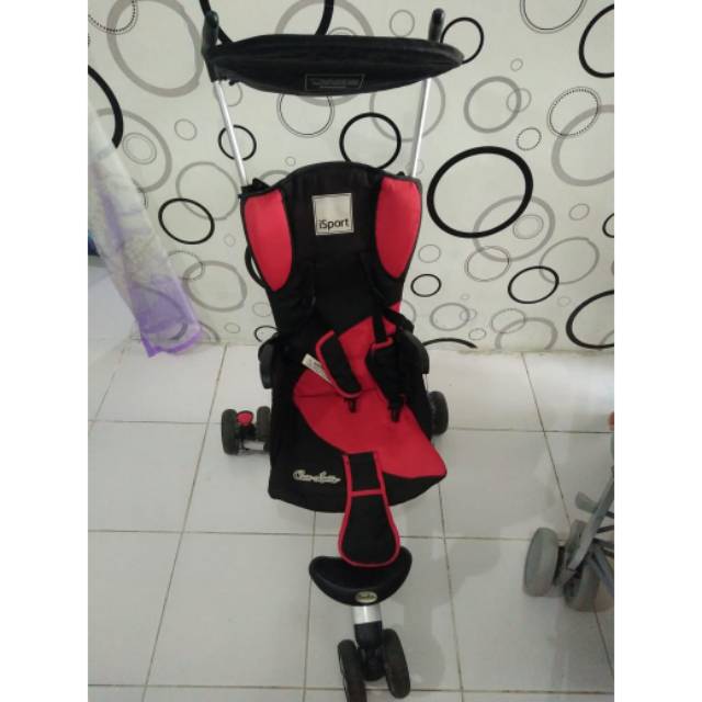 preloved stroller isport merah hitam