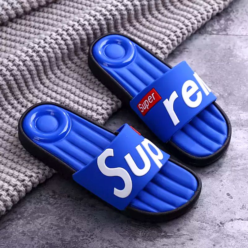 Sandal Karet Pria Wanita Sup-rem / Sandal Karet Super Kekinian