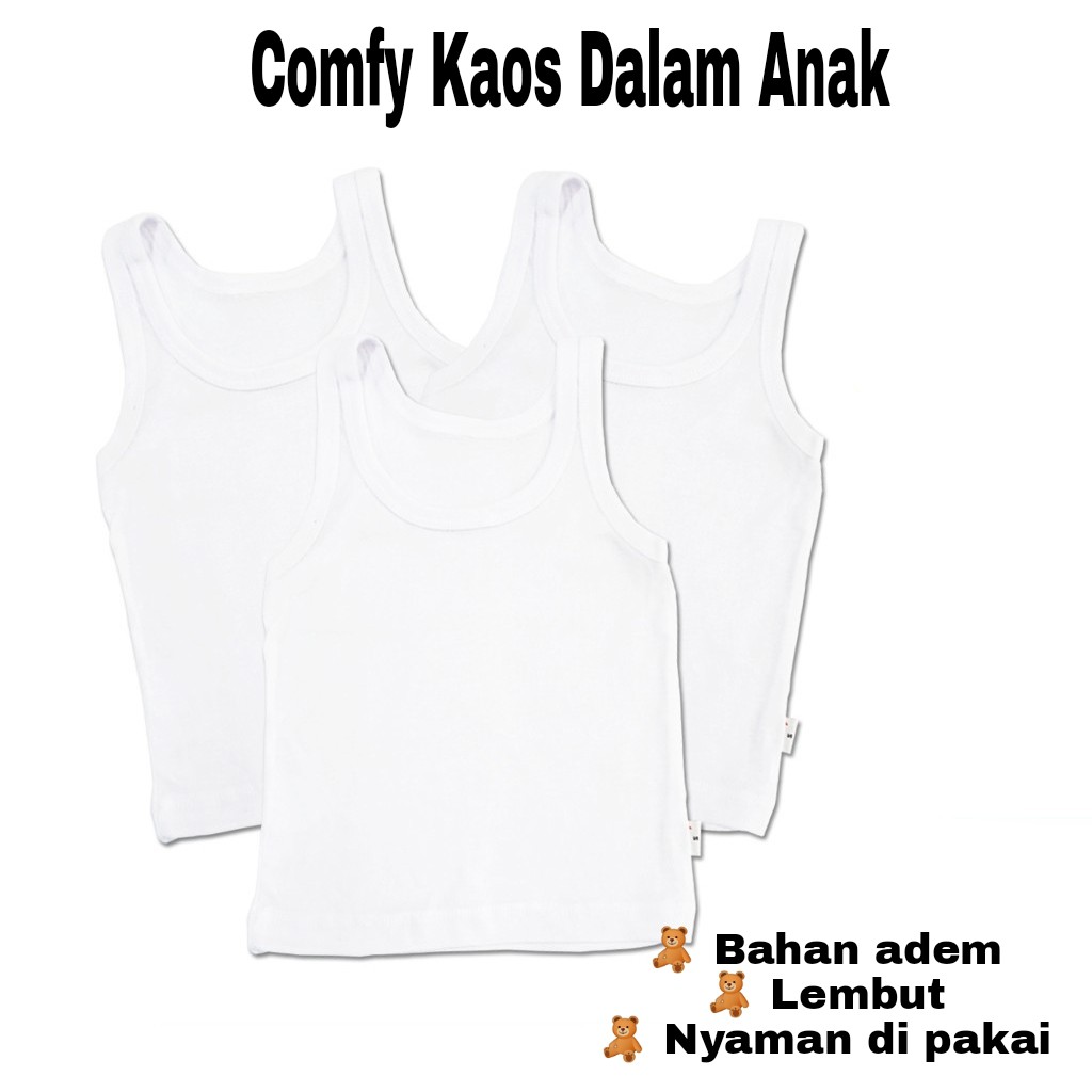 HappyOliver KAOS DALAM SINGLET PUTIH ANAK kaos dalam anak singlet laki2 dan perempuan PART 2