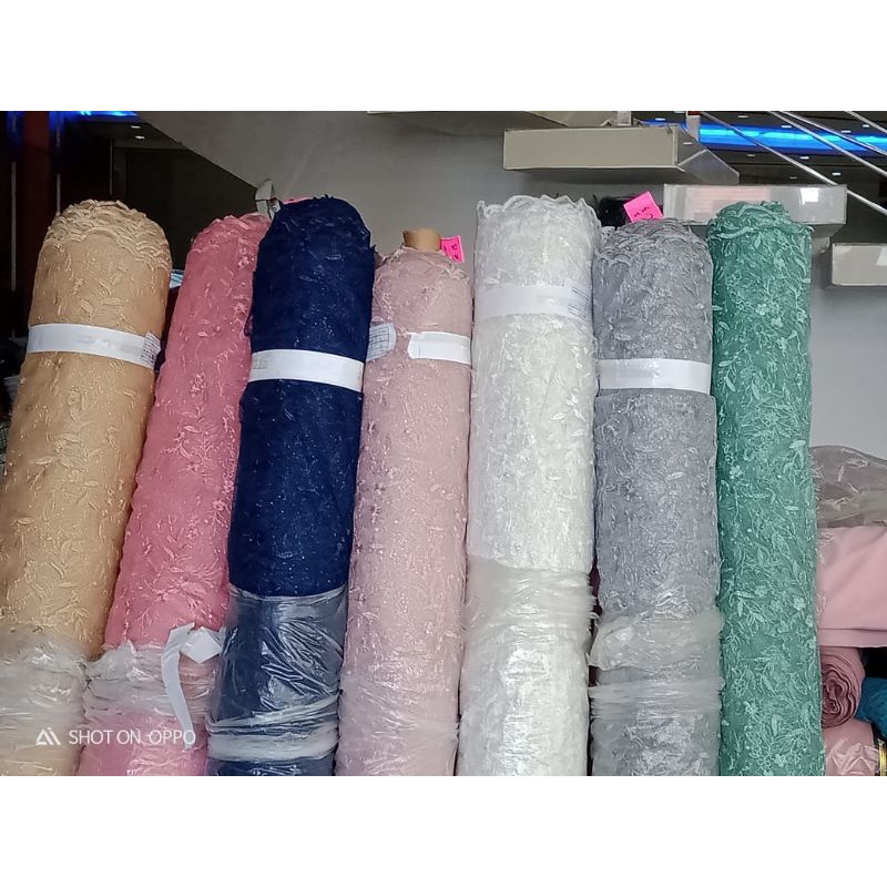 kain tile mutiara motif dan gliter #2