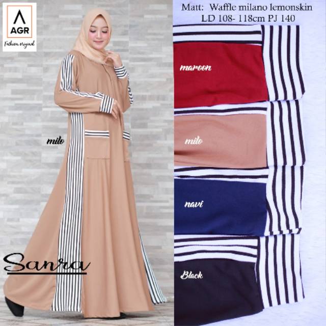 gamis sanra waffle milano lemonskin
