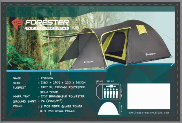 Tenda TDF 001 Forester Enigma 6-8 Orang Original Double Layer