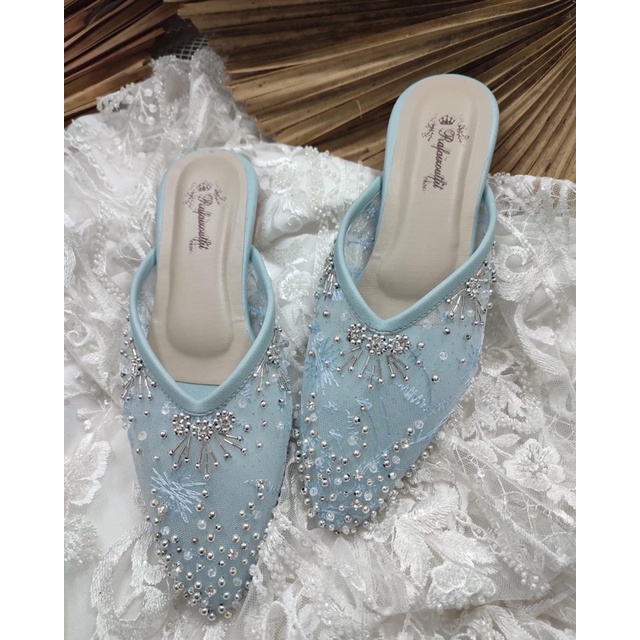 flatshoes wanita rullye babyblue tanpa hak