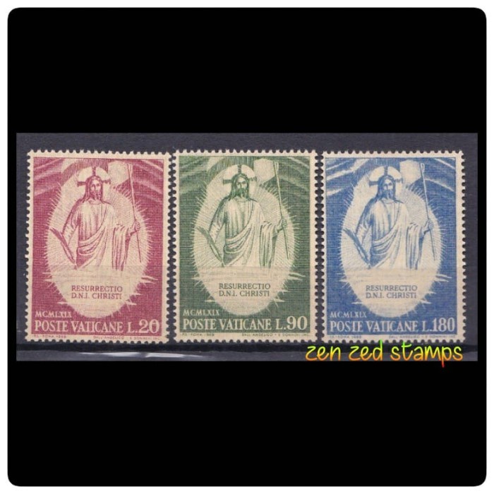 

0393 Perangko Vatican City 1969 Easter 3v Mnh