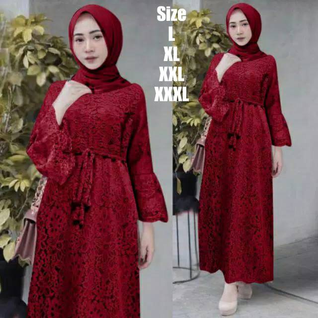 GAMIS MUSLIM  YASINA/GAMIS JUMBO(UKURAN XXL, XXXL)GAMIS  BRUKAT PREMIUM /FLC