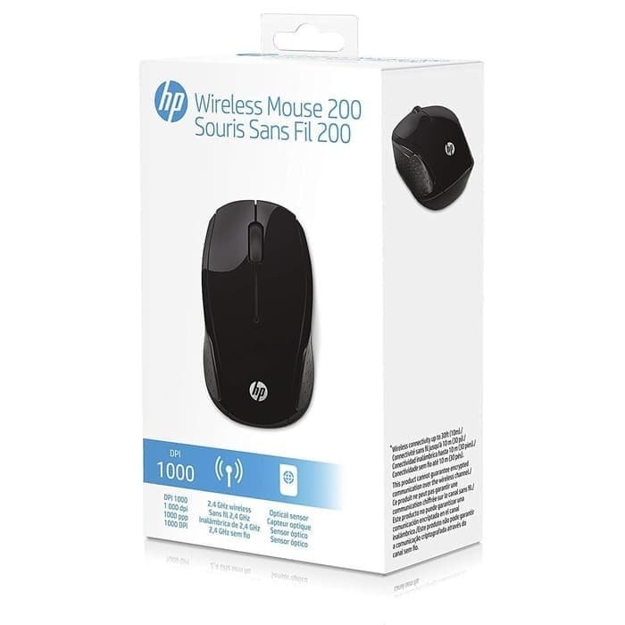 MOUSE WIRELESS HP 200 ORIGINAL 1000 dpi bonus baterai AAA