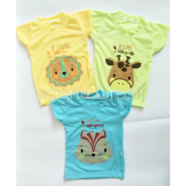 Kaos Oblong Bayi BABY MOTIF ANIMALS Katun Rib