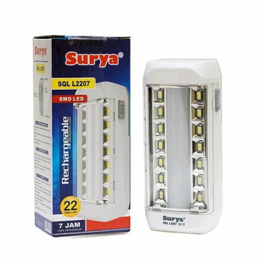 Lampu Emergency SURYA SQL L2207 LED Portable Senter Rechargeable