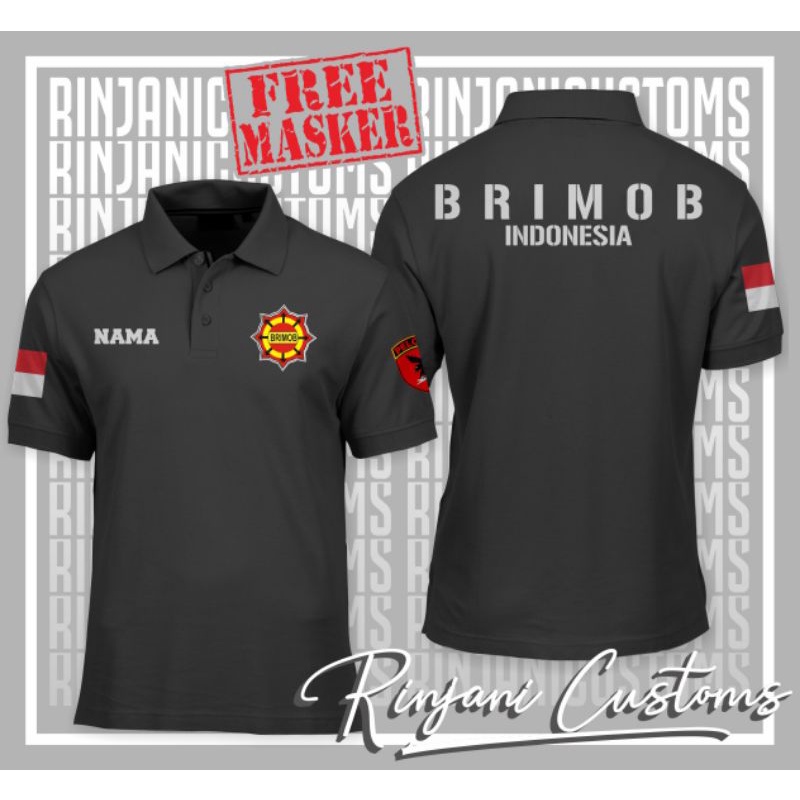 KAOS POLO BRIMOB INDONESIA-BAJU KERAH BRIMOB-KAOS KERAH BRIMOB INDONESIA GRATIS NAMA