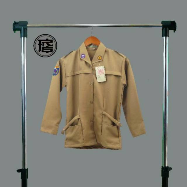 Baju pramuka larici lengan panjang wanita SMP