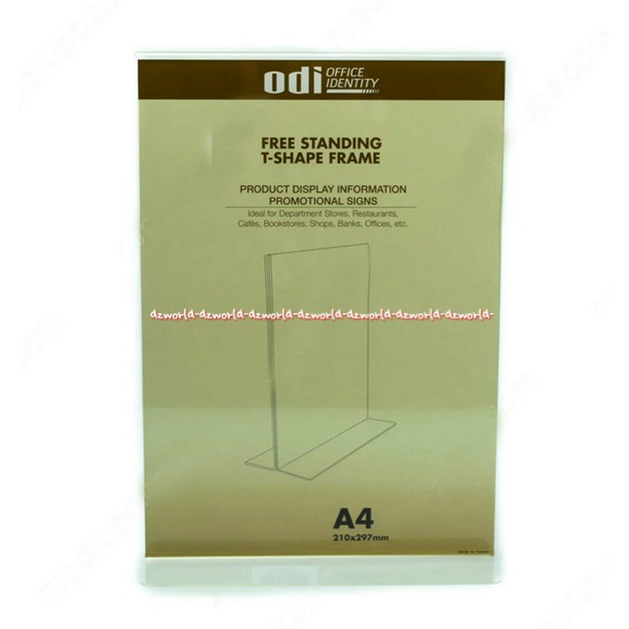 Odi office Identity Free Standing T Shape Frame Aklerik Bening A4 Akrilik