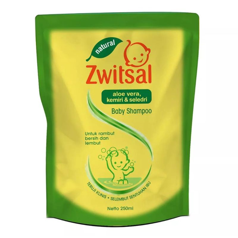 zwitsal baby natural shampoo Refill 250ml 450ml Aloe Vera kemiri seledri / Switzal shampoo bayi AVKS 250 ml 450 ml