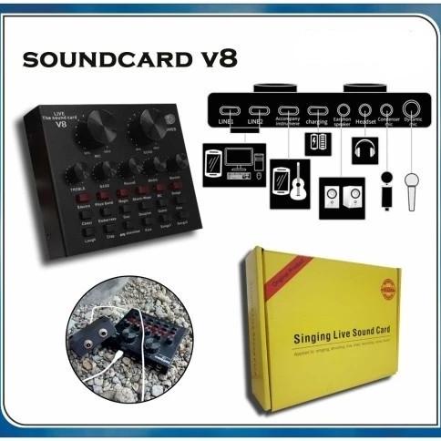 SoundCard V8 Taffware Audio USB EXTERNAL SoundCard Bluetooth Mixer V8