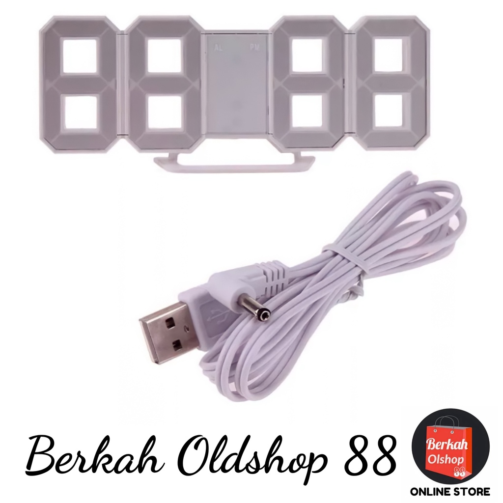 Berkah Oldshop 88 - Jam Dinding Digital 3D Clock LED Meja