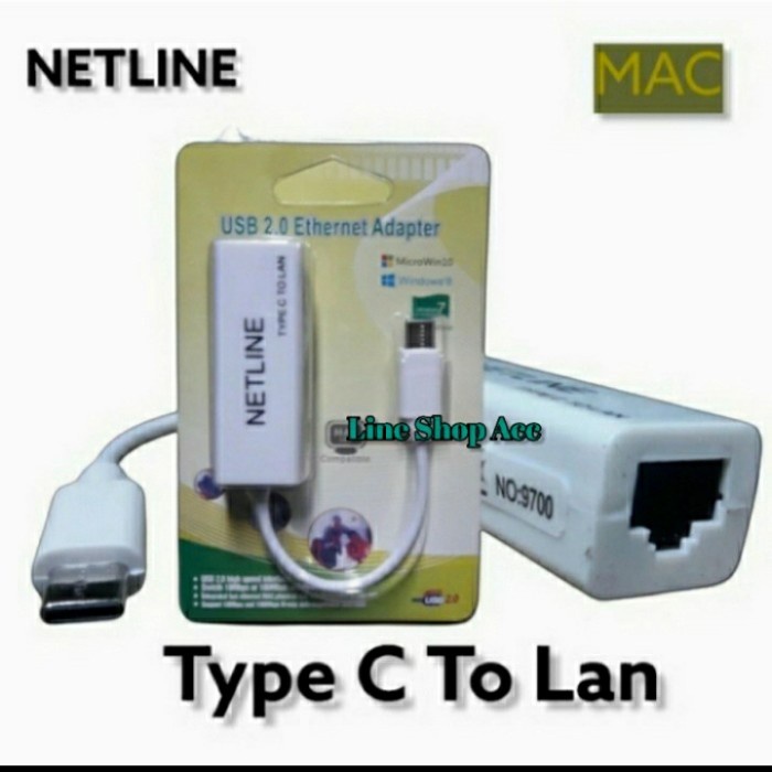 Jual Kabel Usb Type C To Lan Ethernet Rj45 Netline Type C To Lan