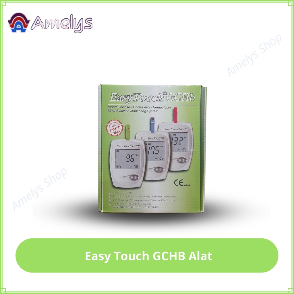 Original Easy Touch Alat GCU dan GCHb - Alat Cek Asam Urat, Kolesterol, Gula Darah, dan Hb Exp Baru