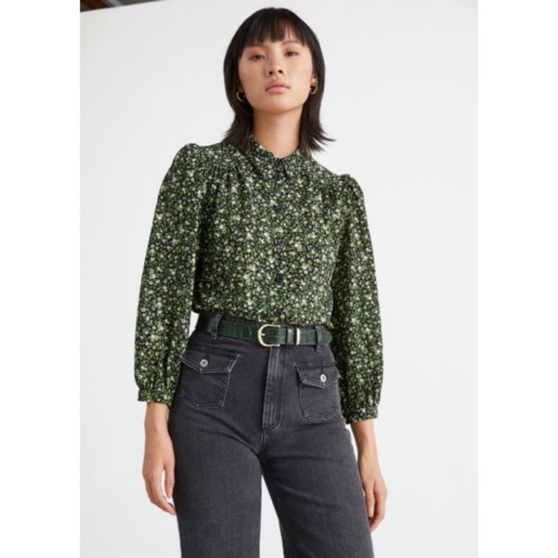 & Other Stories Crepe Buttoned Down Blouse