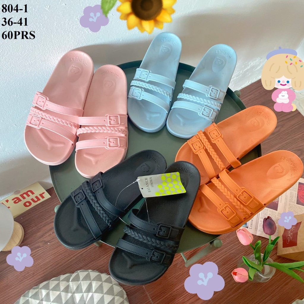 Sandal Karet Jelly Wedges Wanita import Model Terbaru Original Kekinian by AGUNG STYLE Balance 804-1