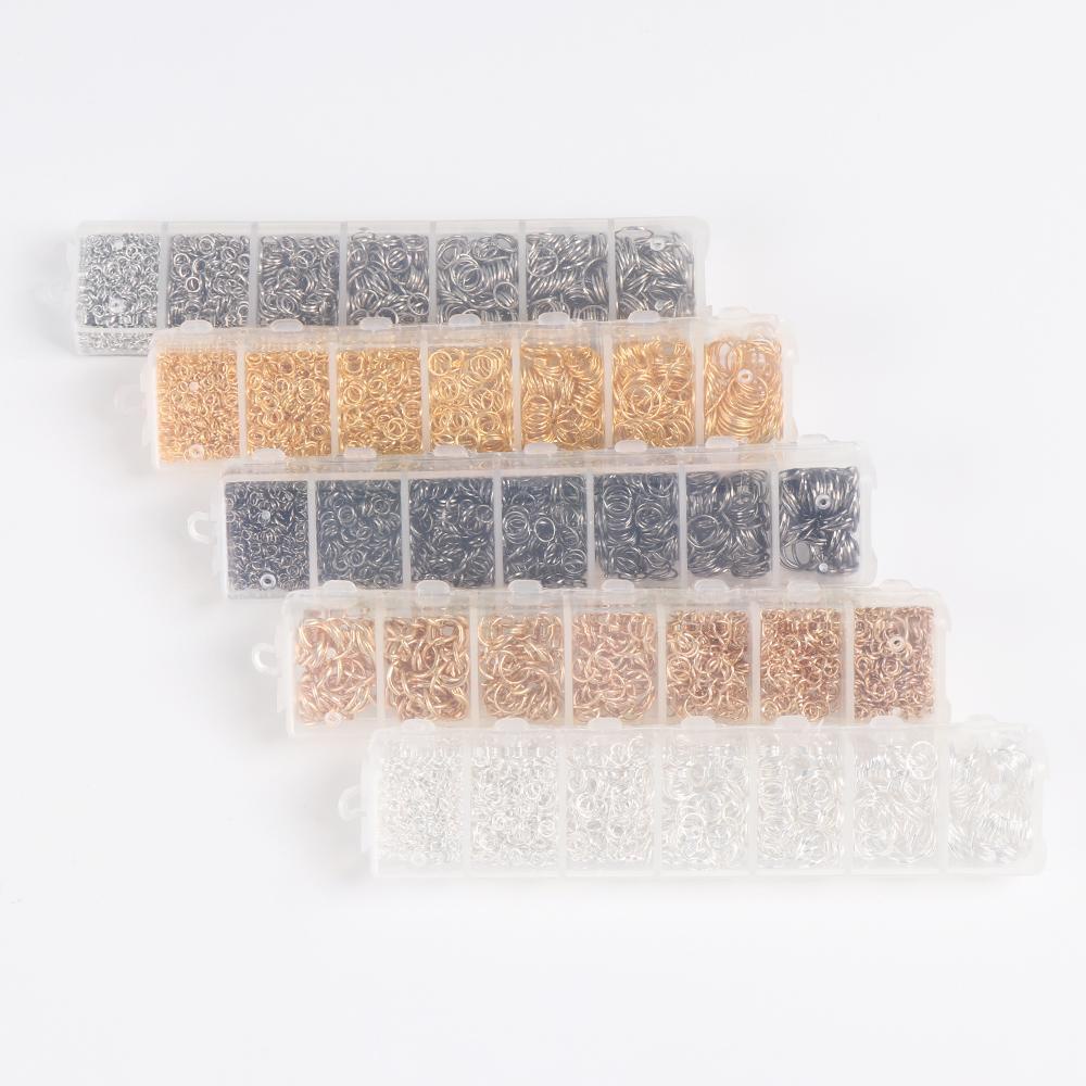 Preva 1450PCS/Box Cincin Lompat Terbuka Perbaikan Gantungan Kunci Membuat Kalung Anting DIY Aksesoris