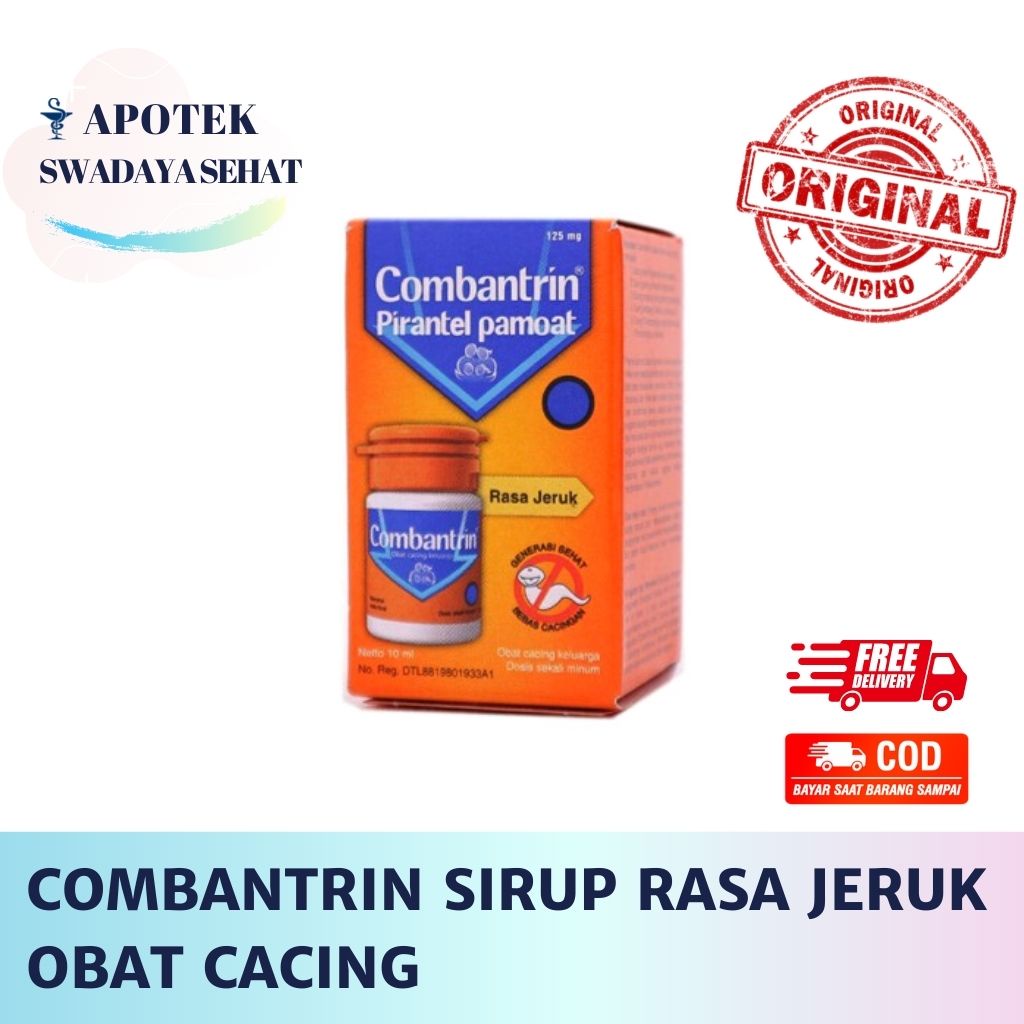 COMBANTRIN Sirup 10 ML - Obat Cacing Anak Pirantel Pamoat Syrup