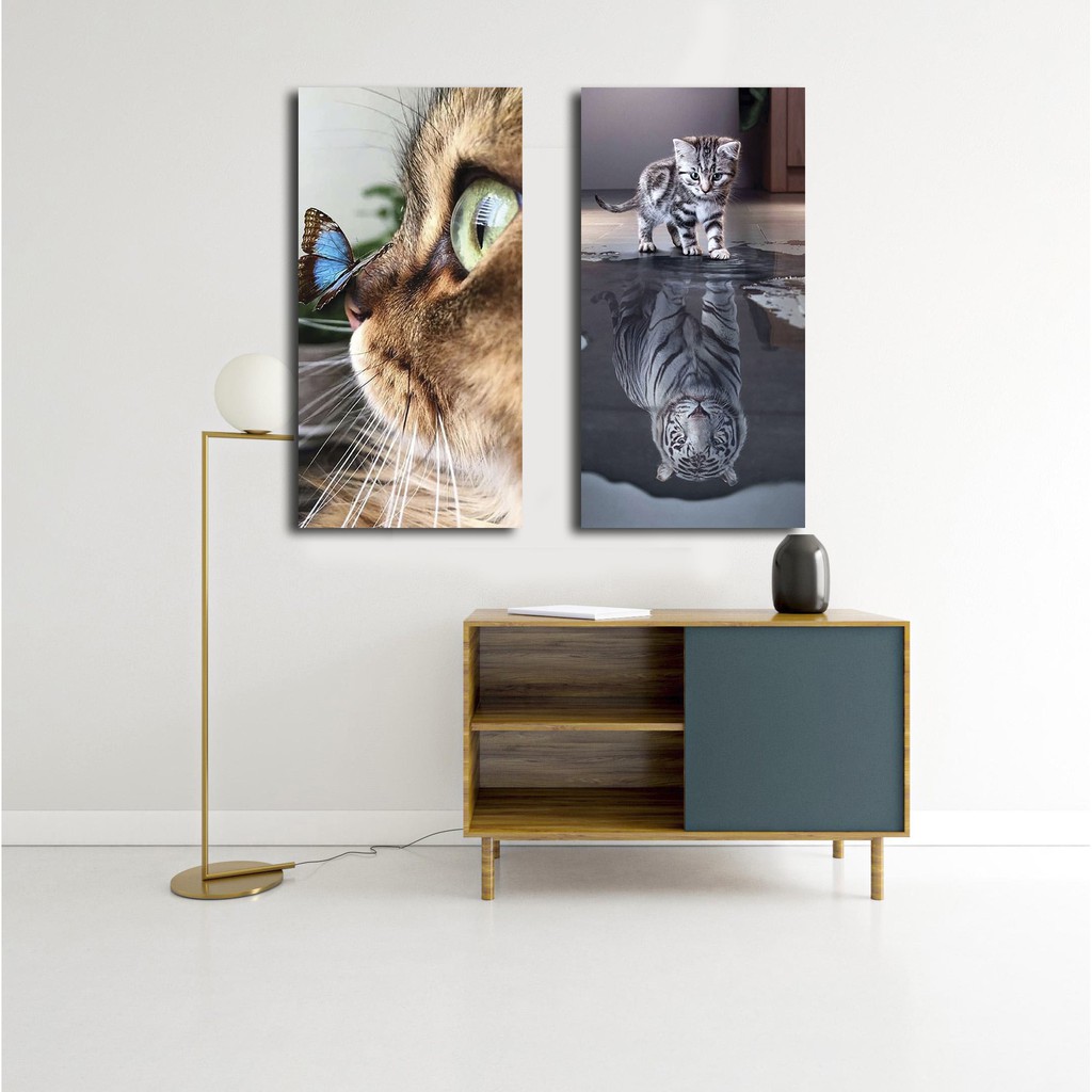 HIASAN DINDING KUCING 15X30  WALL DECOR PAJANGAN POSTER KAYU GAMBAR KUCING MURAH