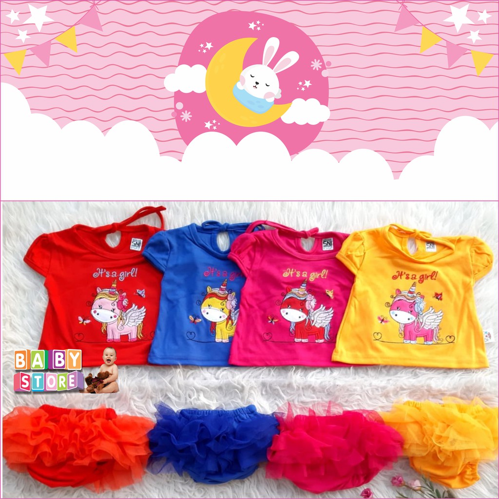 ❤ Baby Fashion ❤ SETELAN ROK TUTU BAYI PEREMPUAN 3-9BLN / BABY GIRL DRESS TILE TEE ALLSIZE