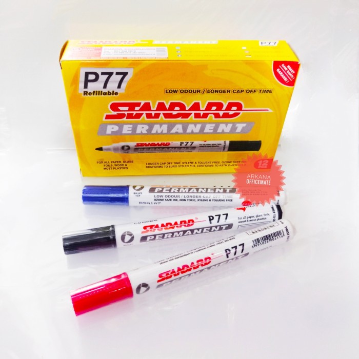 

Gaya Spidol Permanent Standard P77 Varian Warna Per Pack Berkualitas