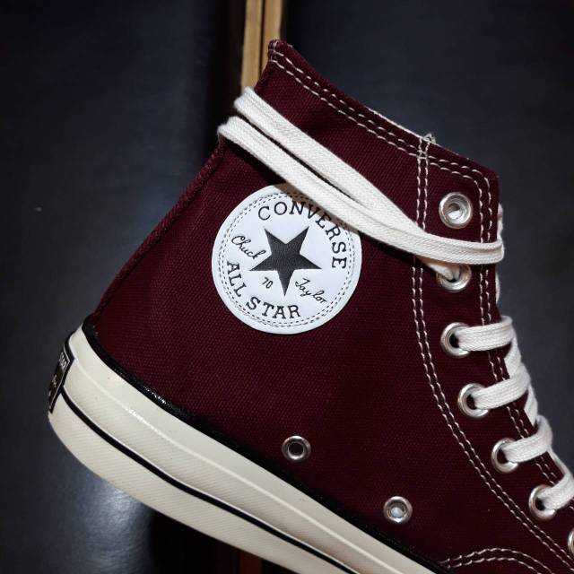 Converse 70S High Egret Maroon Made In Vietnam