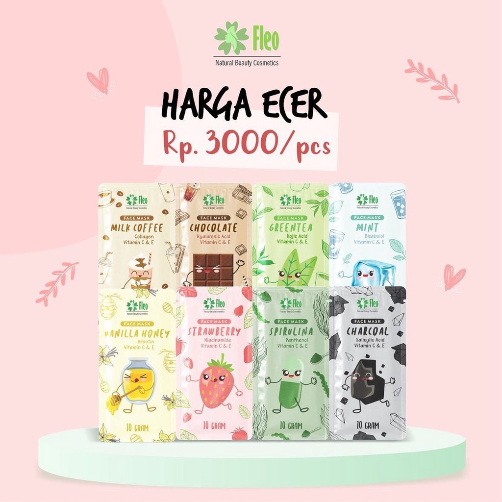 MASKER WAJAH FLEO 10GRAM BPOM | WASH OFF MASK