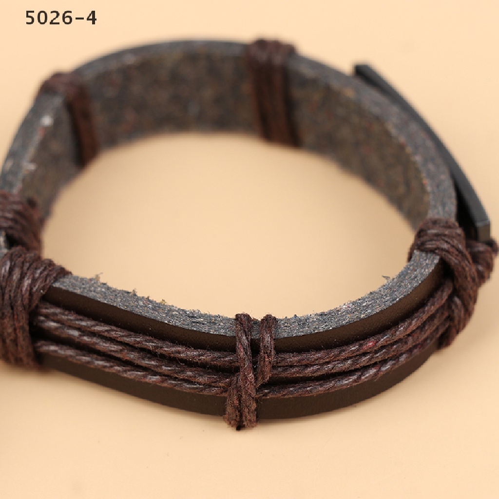 5026-4 Cross Leather Bracelet For Men Women Jesus Christian Religious Vintage Bracelets 5026-4