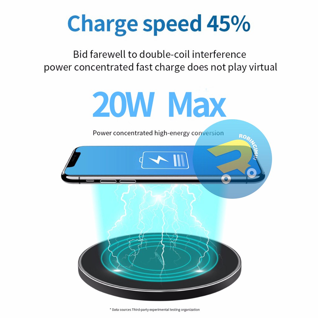 Wireless charging 10W Universal / wireless charger 10W Fast Charging Led Ring indikator  Qc 3.0