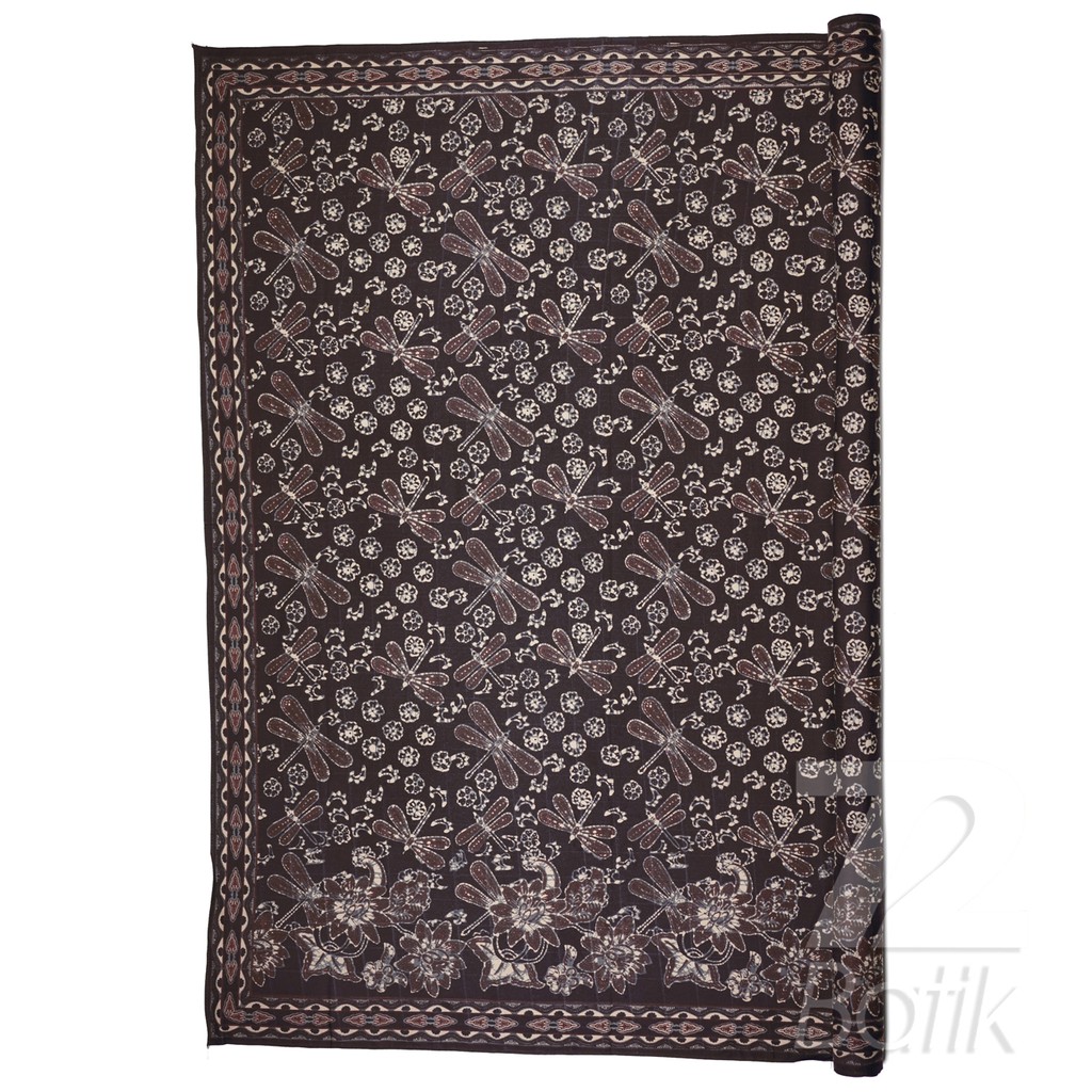 KAIN BATIK PREMIUM Bahan Katun Motif Capung Warna Hitam Black Item 724684 Cap 72 Jarik Jarit Samping Kebat Panjang Batik Katun Modern Premium Bahan Seragam Batik Pernikahan Kantor Keluarga Murah Kamen Jadi Batik Bali Lembaran