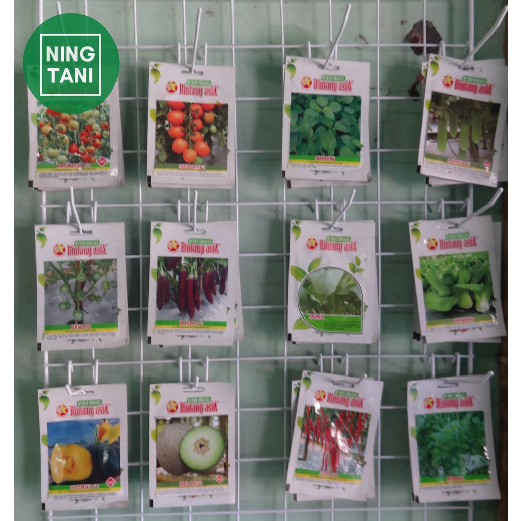 Benih Pakchoy Pakcoy Sawi Sosin Terong Terung Mentimun Timun Tomat Bayam Blewah BINTANG ASIA Kemasan