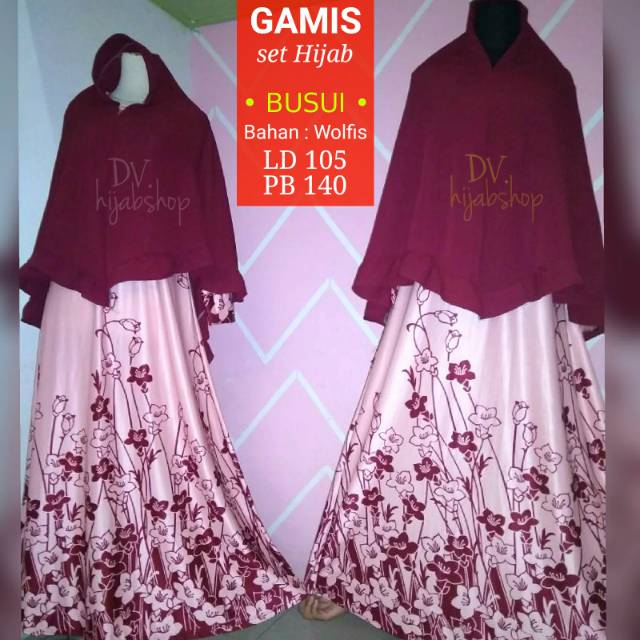 GAMIS SET HIJAB SYAR'I / GAMIS PLUS KHIMAR JUMBO SYAR'I