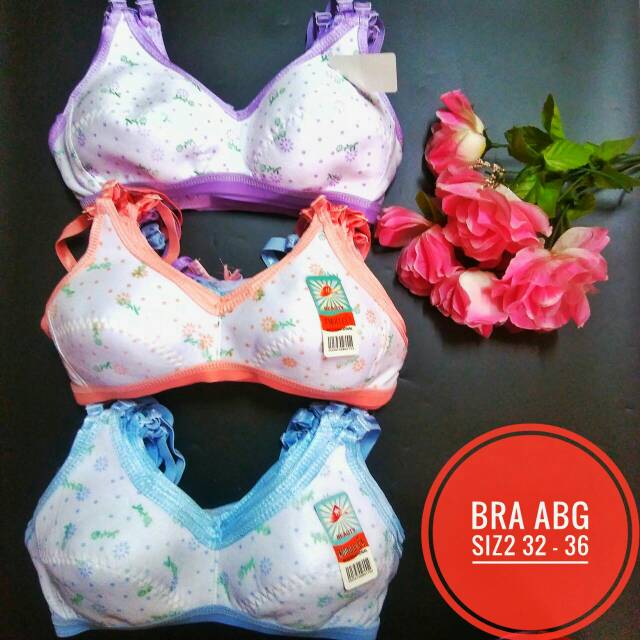 BH Remaja Motif Polkadot Tanpa Kawat Size 32 34 36 / Bra Remaja Abg Motif / Bh Pemula / Bh Anak SMP