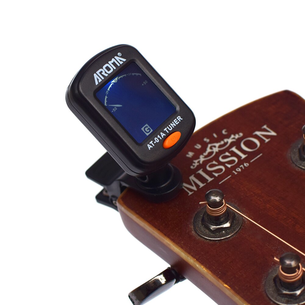 Tuner Gitar Chromatic Ukulele Biola Bass / Alat Stem Gitar Digital Termasuk Batre Aroma