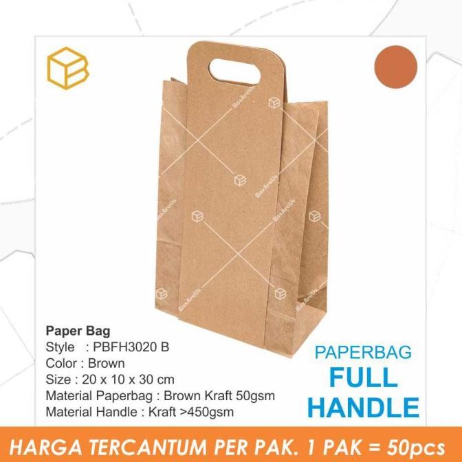 

(TERLARIS) Dijual Paper Bag Kantong Roti Lunch Paperbag Kraft Polos - Pbfh3020 -