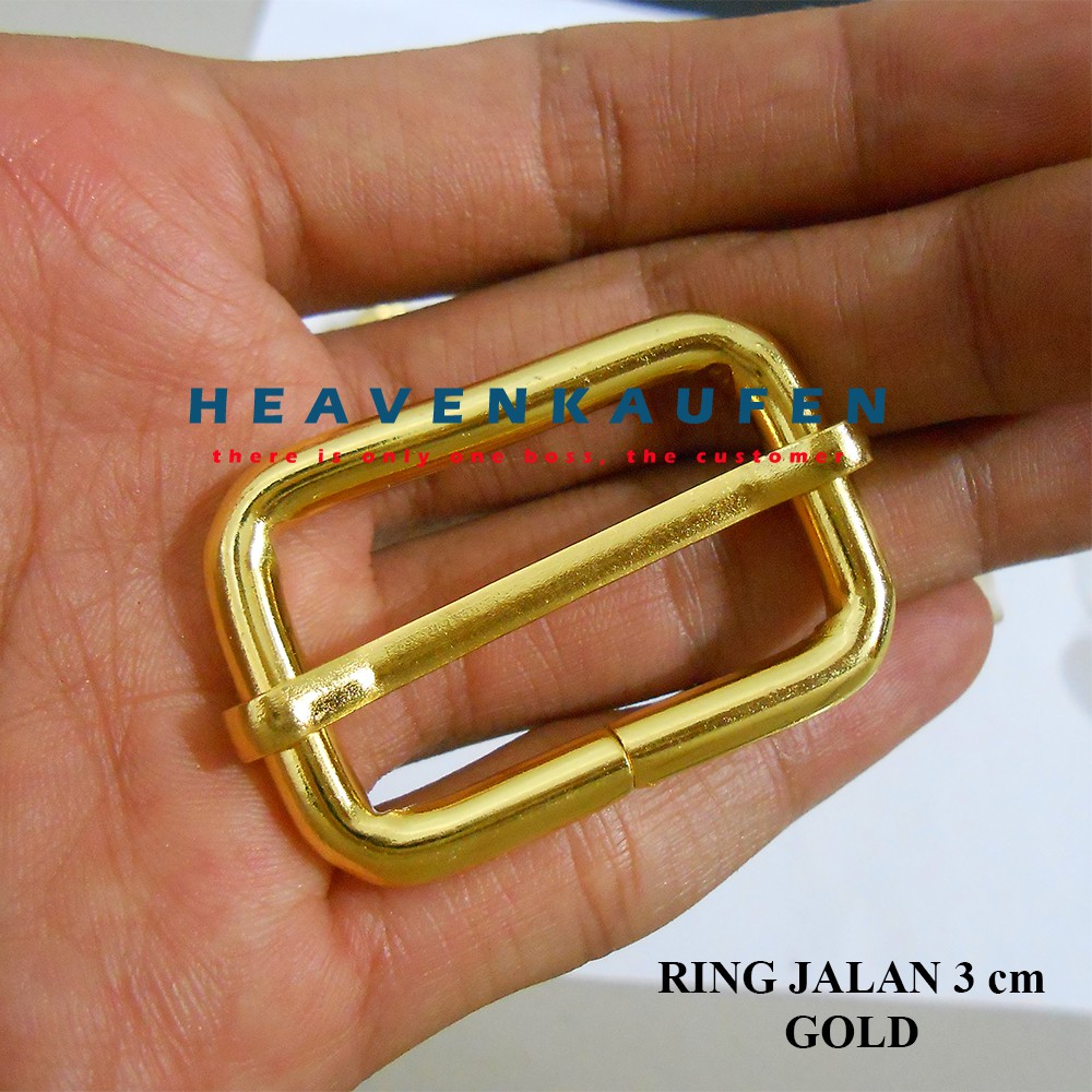 Ring Jalan / Gesper Jalan Tas 3 cm Gold Tebal 4,5 mm Premium Quality