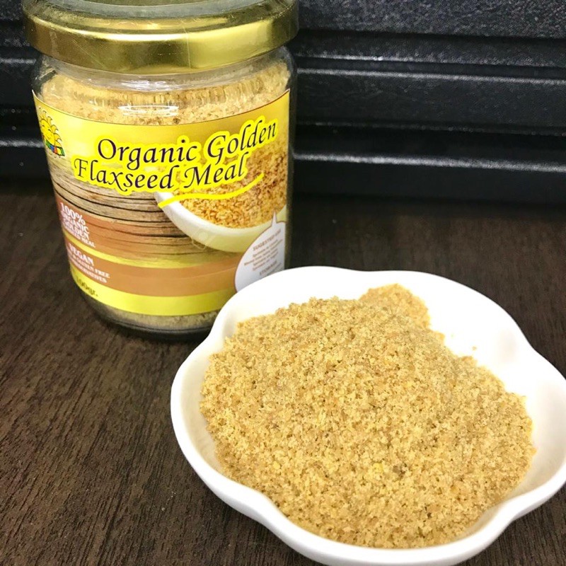 ORGANIC GOLDEN FLAXSEED MEAL FLAXMEAL 100Gram ( Botol Jar Kaca )