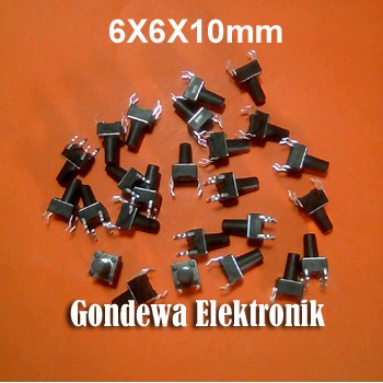 Taktil push buton push on 4 pin 6X6X5mm, 6X6X7mm, 6X6X10mm