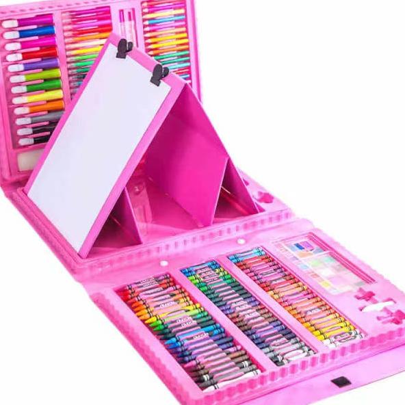 Murah Belanja SALE Crayon Anak Pengasah 208pcs Set Alat Menggambar Melukis Anak-anak Crayon Cat Air Pensil